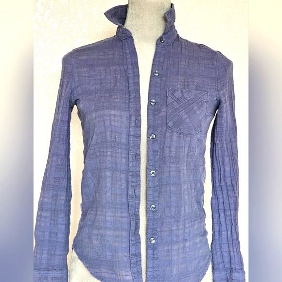 Aeropostale Blue Button-Up Top XSmall women's - Picture 3 of 14